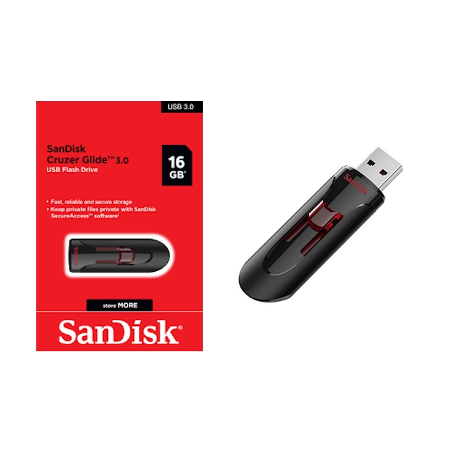 فلش مموری سن دیسک مدل سی زد 600 با ظرفیت 16 گیگابایت SANDISK CZ600 Glide 16GB USB 3.0 Flash Memory