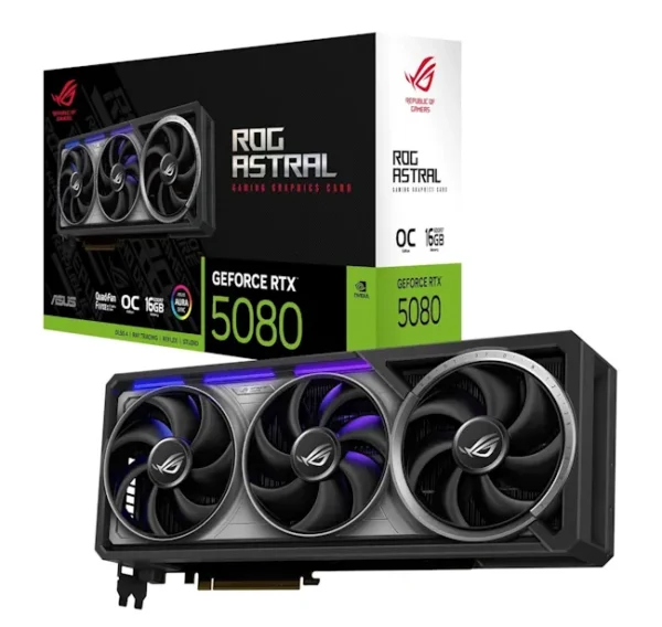 کارت گرافیک ایسوس (اوپن باکس) گارانتی اصلی حافظه 16 گیگابایت ASUS ROG Astral GeForce RTX 5080 OC 16GB