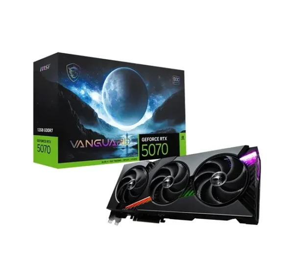 کارت گرافیک ام اس آی (گارانتی MIT) RTX 5070 ظرفیت ۱۲ گیگابایت مدل MSI RTX 5070 12G VANGUARD SOC