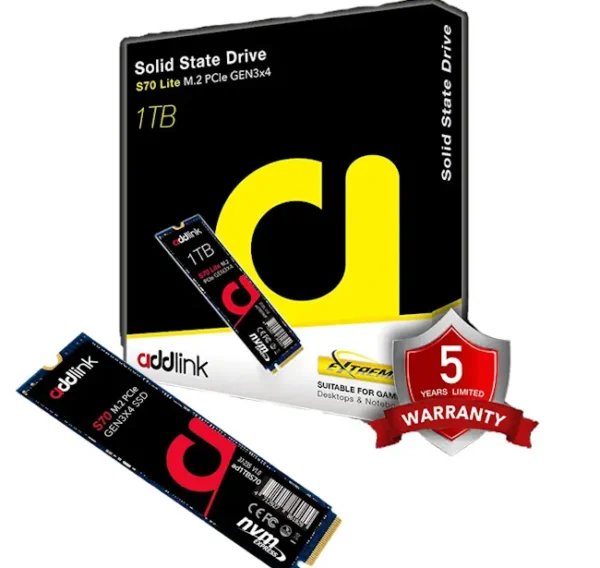 حافظه اس اس دی اینترنال ادلینک ظرفیت 1 ترابایت مدل Addlink S70 Lite M.2 2280 NVMe 1TB Internal SSD
