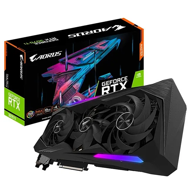 کارت گرافیک گیگابایت (در حد نو با جعبه) با مهلت تست GIGABYTE AORUS GeForce RTX 3070 MASTER 8GB
