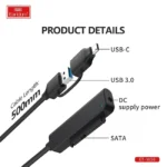 تبدیل سیم هارد SATA به اکسترنال Earldom ET-W36 Type-C / USB 3.0 TO SATA Cable - Image 2